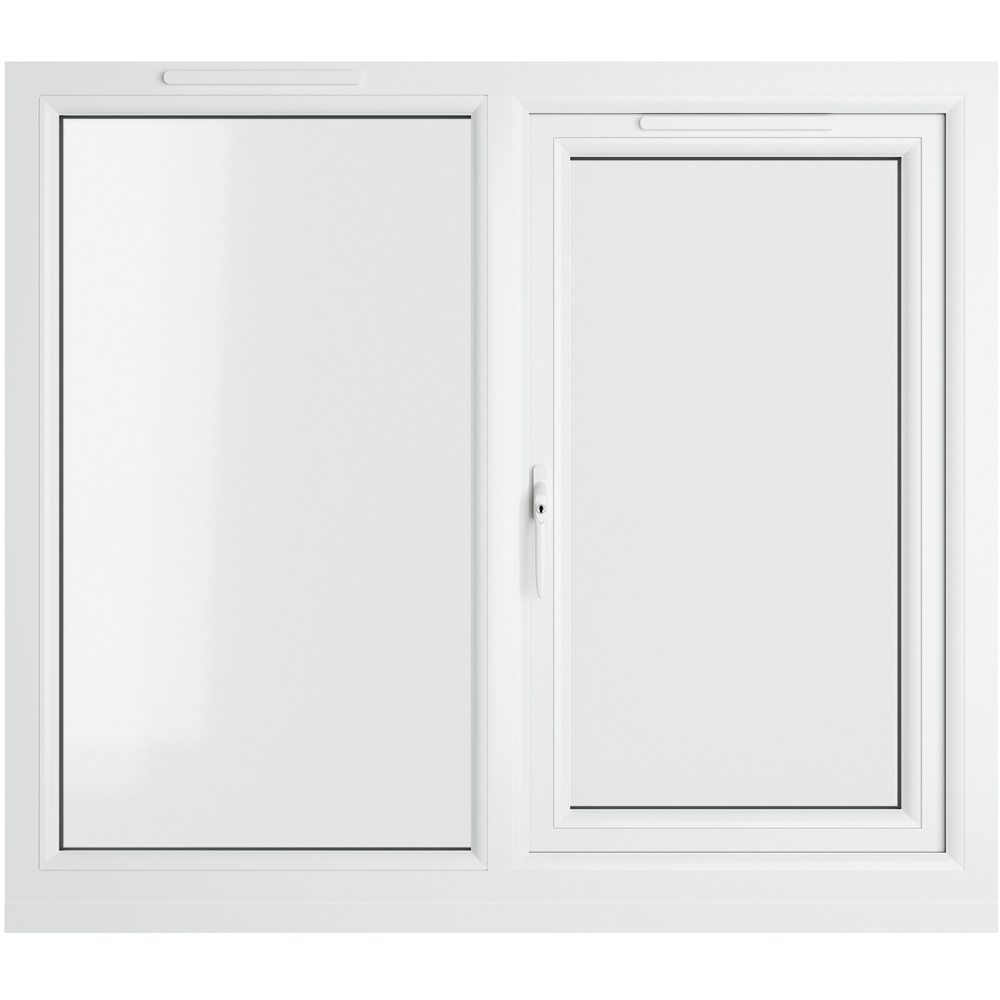 Crystal uPVC Double Glazed Window LH Side Hung Next to a Fixed Grey White Clear Glass 1190x1040mm Image 2