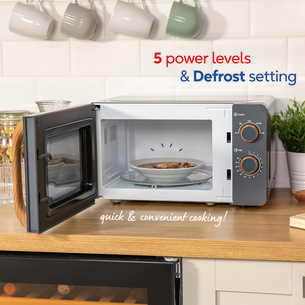 Russell Hobbs RHMM713G-N Grey 17L Scandi Compact Manual Microwave 700W Image 7