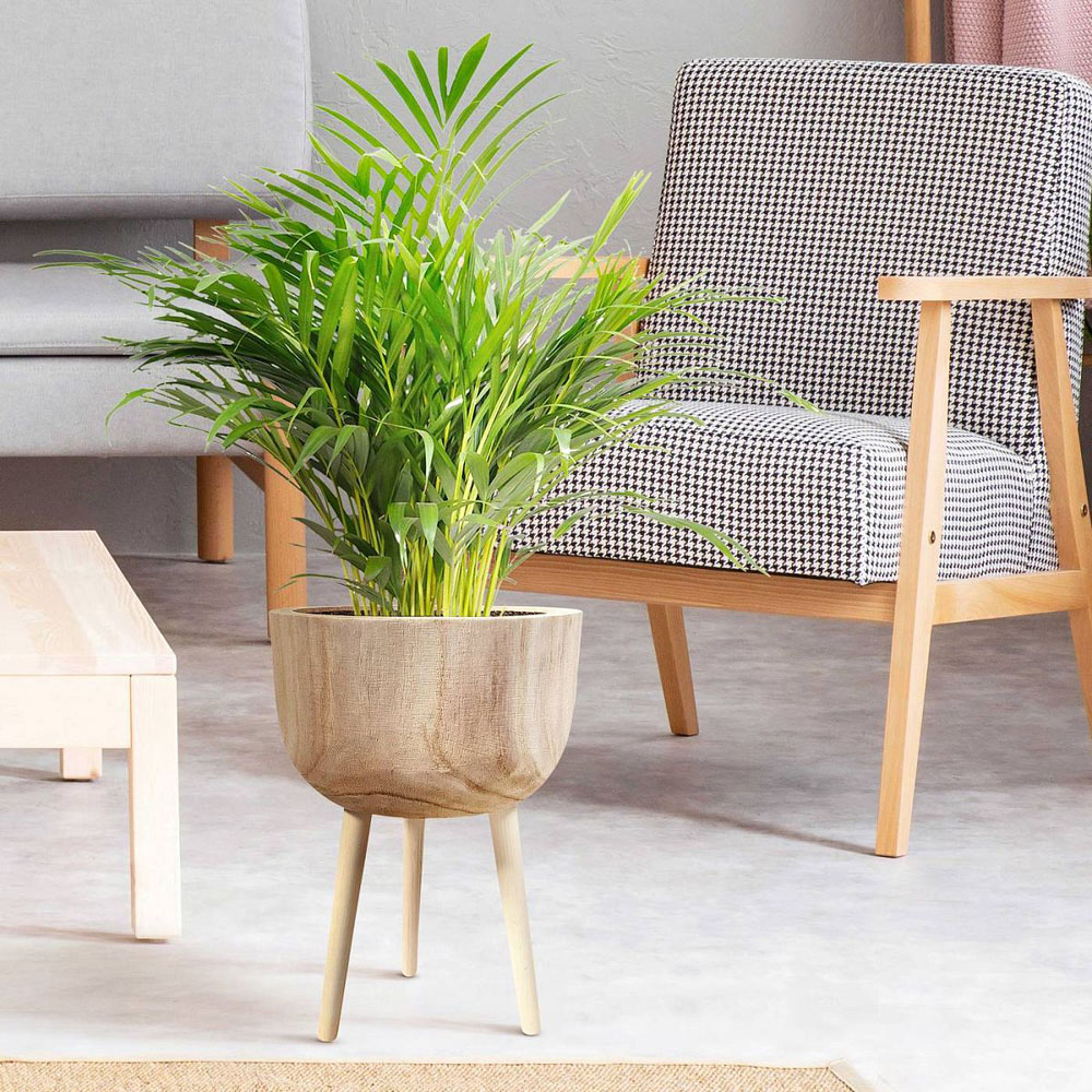 LECHUZA Hortico Gaia Wooden Round Indoor Plant Pot 43 x 29cm 2 Pack Image 8