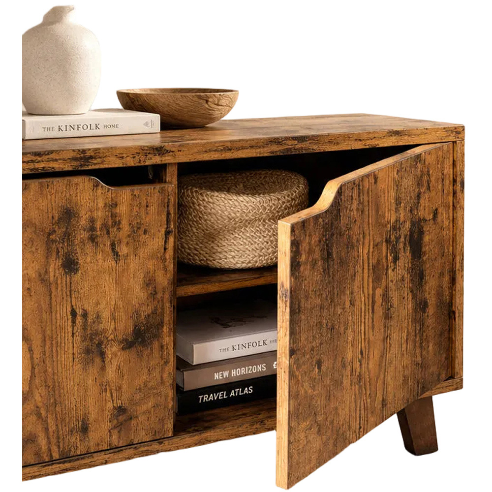 Modcraft 2 Door 2 Shelf Rustic Brown Industrial-Style TV Unit Image 5