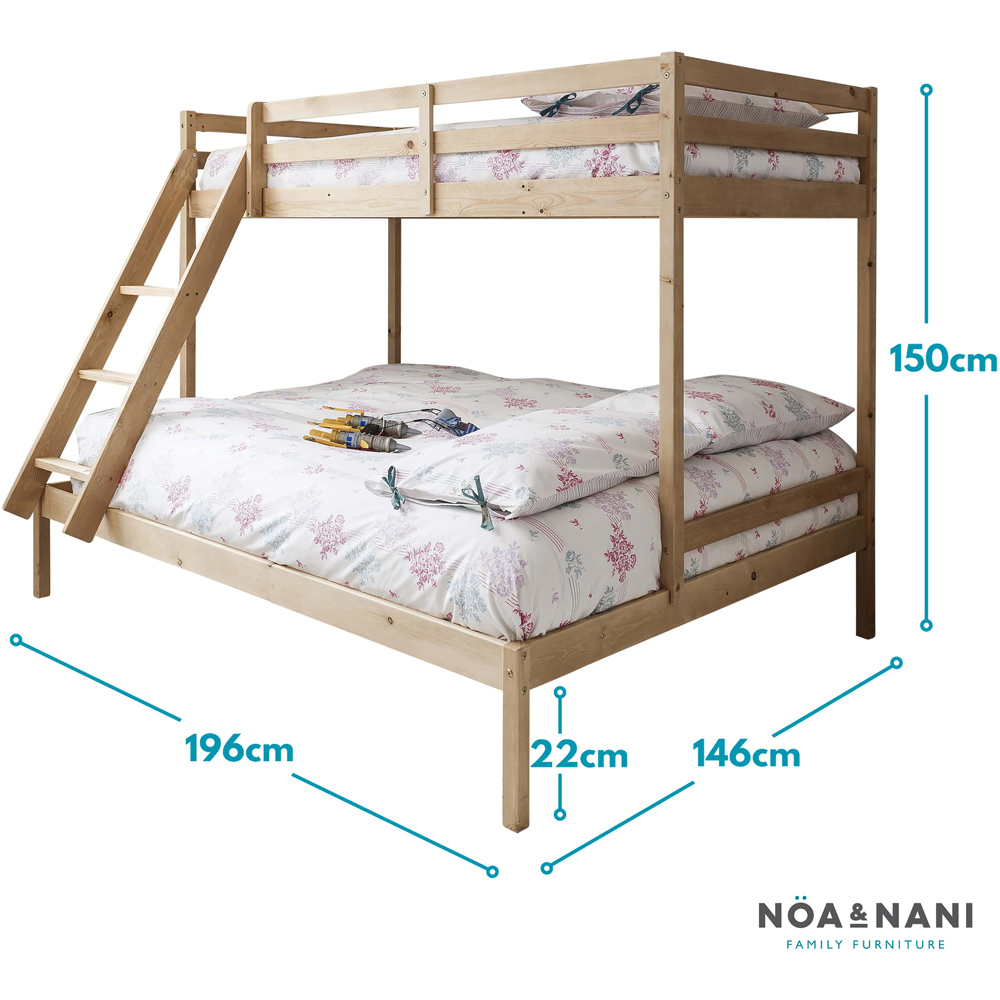 Noa and Nani Kent Single and Double Natural Pine Triple Bunk Bed | Homebase
