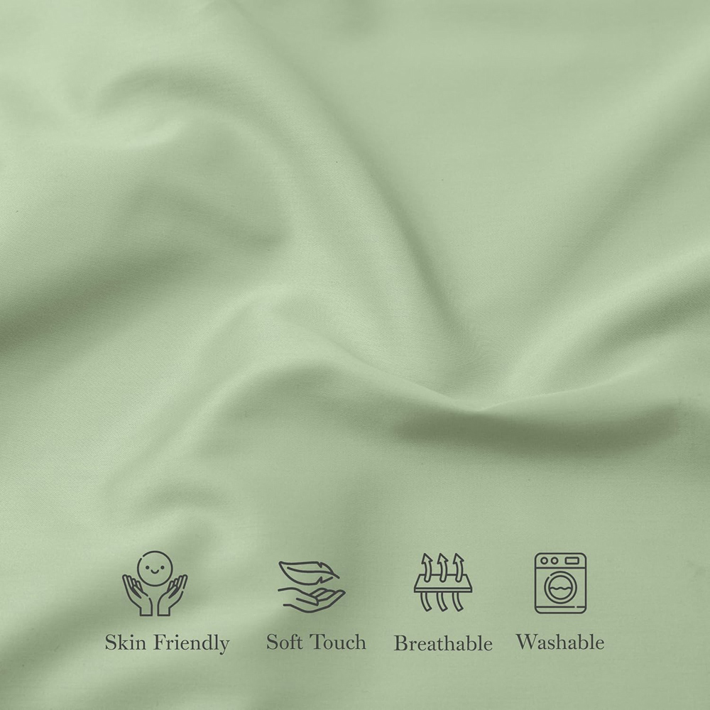 MHG Living Double Green 300 Thread Count Fitted Sheet Set Image 6
