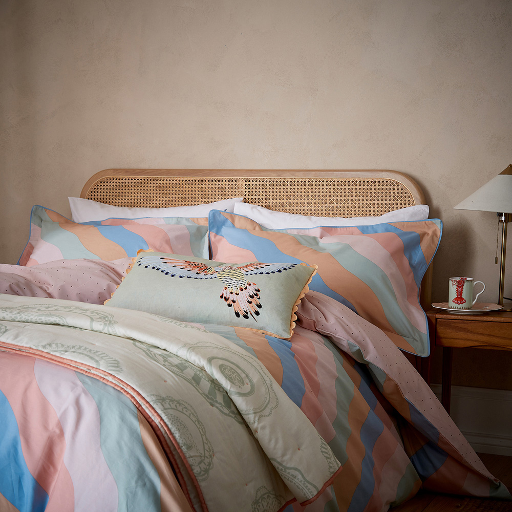 Yvonne Ellen Double Multicolour Signature Stripe Reversible Duvet Set Image 4