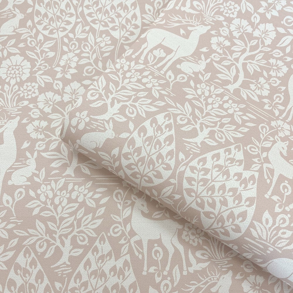 Holden Decor Deer Woods Pink Wallpaper Image 2