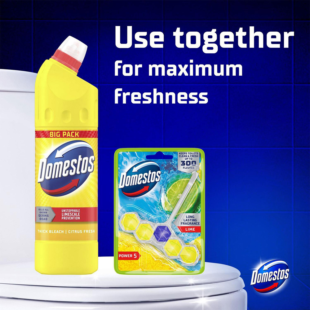 Domestos Citrus Fresh Thick Bleach Powerful Toilet and Bathroom Cleaner 1L 12 Pack Image 7