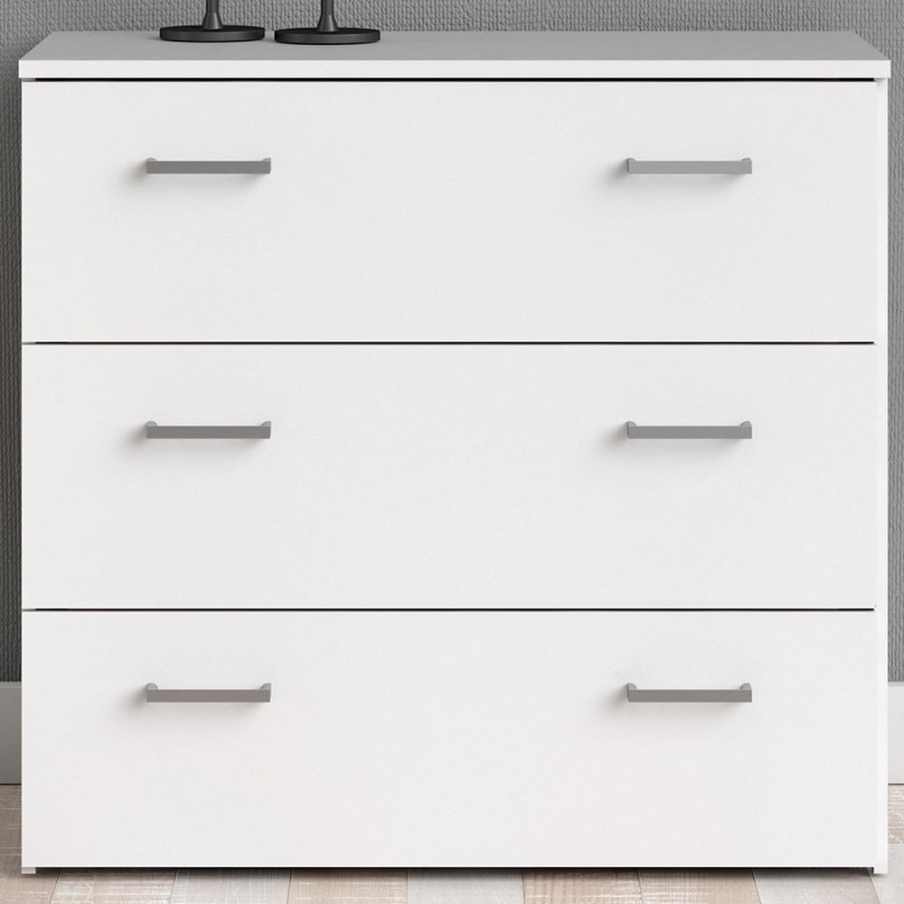 Florence Space 3 Drawer White Chest of Drawers Image 1
