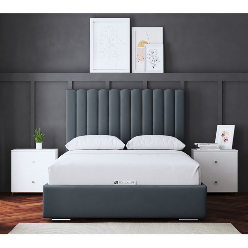 DS Living Evangeline Single Steel Upholstered Bed Frame with Headboard Image 4