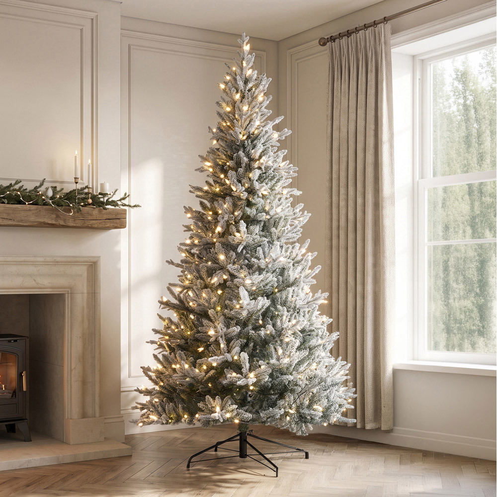 Bosk Frosted Dalton Fir Pre-Lit 400 Colour Switch LED Artificial Christmas Tree 6.5ft Image 2