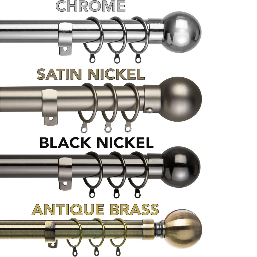 Home Treats 40 to 144cm Extendable Brass Metal Round Curtain Pole Image 6