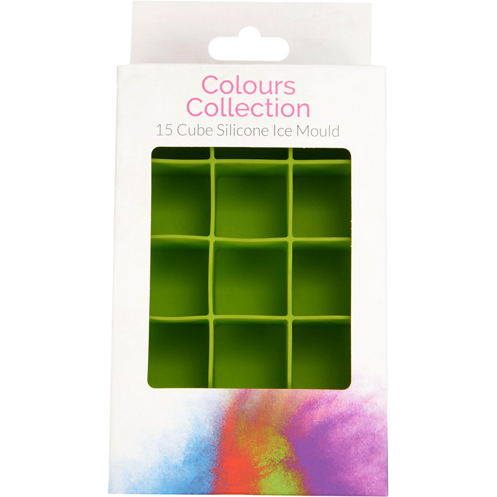 Square Silicone Ice Cube Mould - Green Image 4