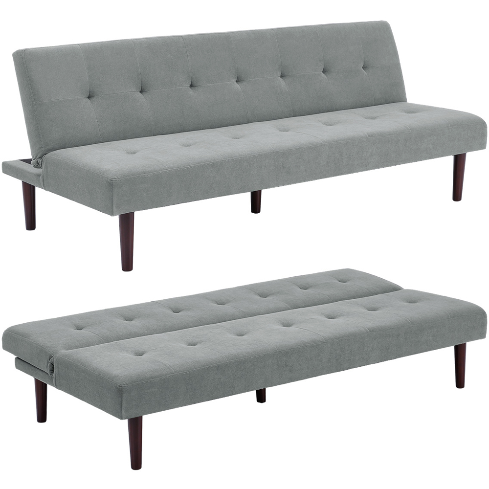 Living and Home 2 Seater Grey Contemporary Convertible Sofa Bed Image 3