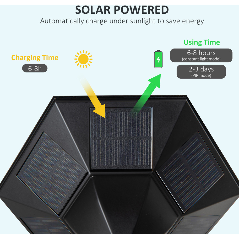 Outsunny LED Solar Lamp Post Light Image 5