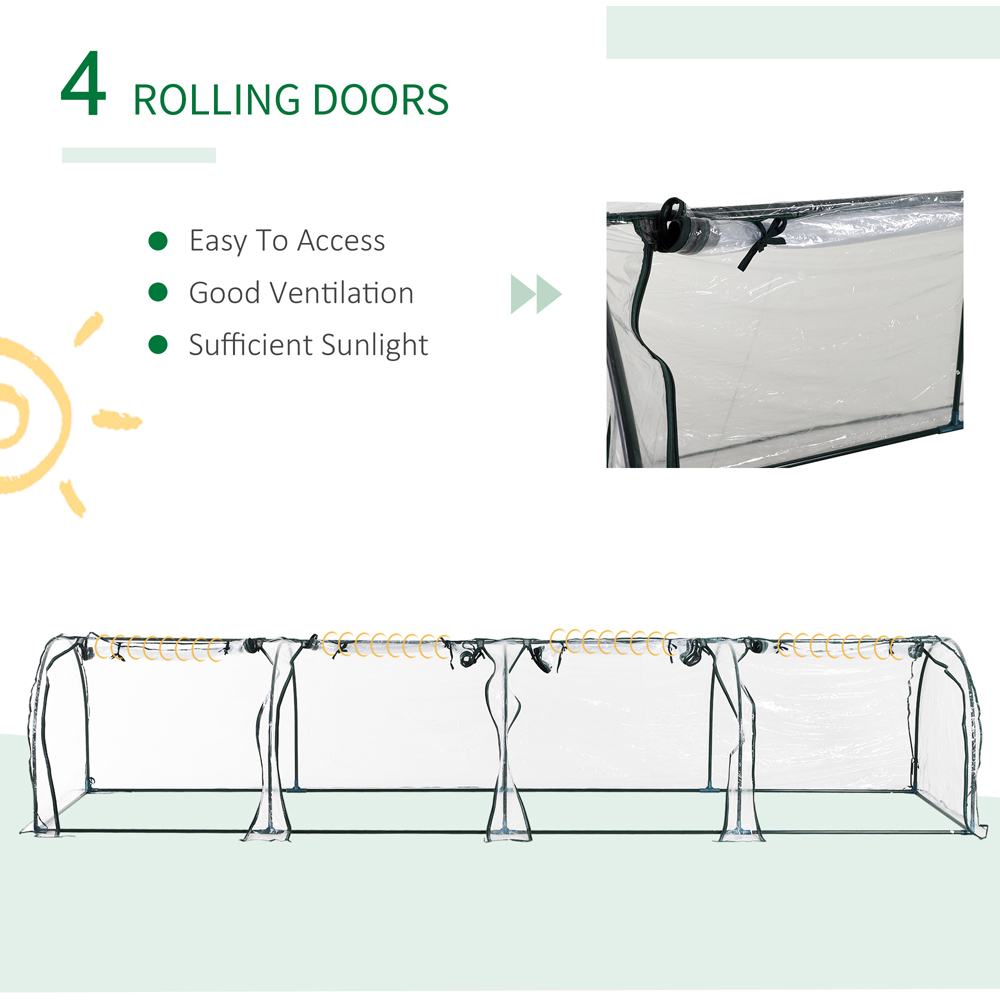 Outsunny Long Plastic Cover Tunnel 12.9 x 3.2ft Greenhouse Image 7