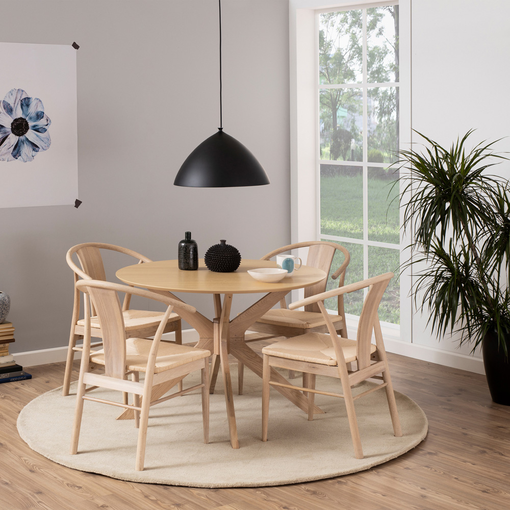Florence I Duncan 4 Seater Round Dining Table White Oak Image 9