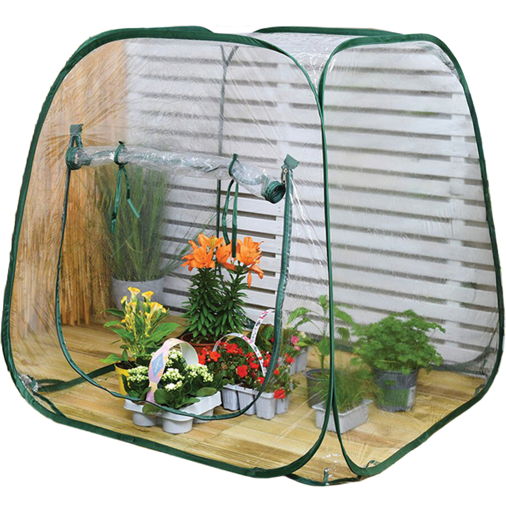 PVC Pop Up Grow House - Clear and Green Image 1