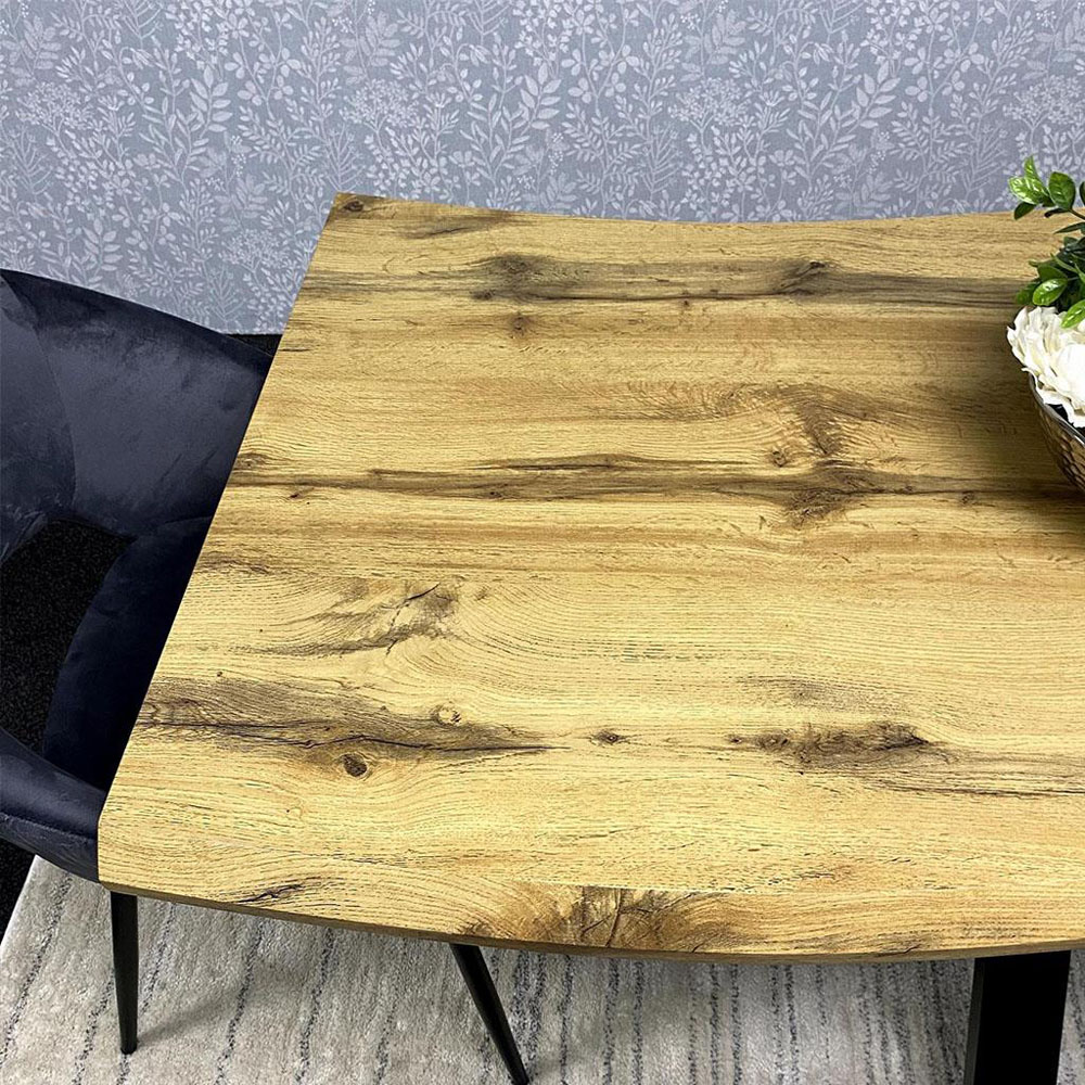 Portland 6 Seater Grey and Black Wooden Dining Set with Velvet Chairs and Benches Image 5