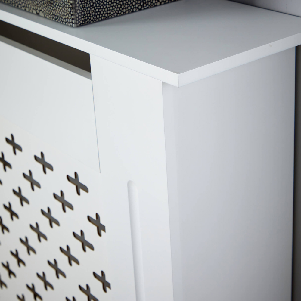 Home Source Crofton White Radiator Cover Unit XL Image 4