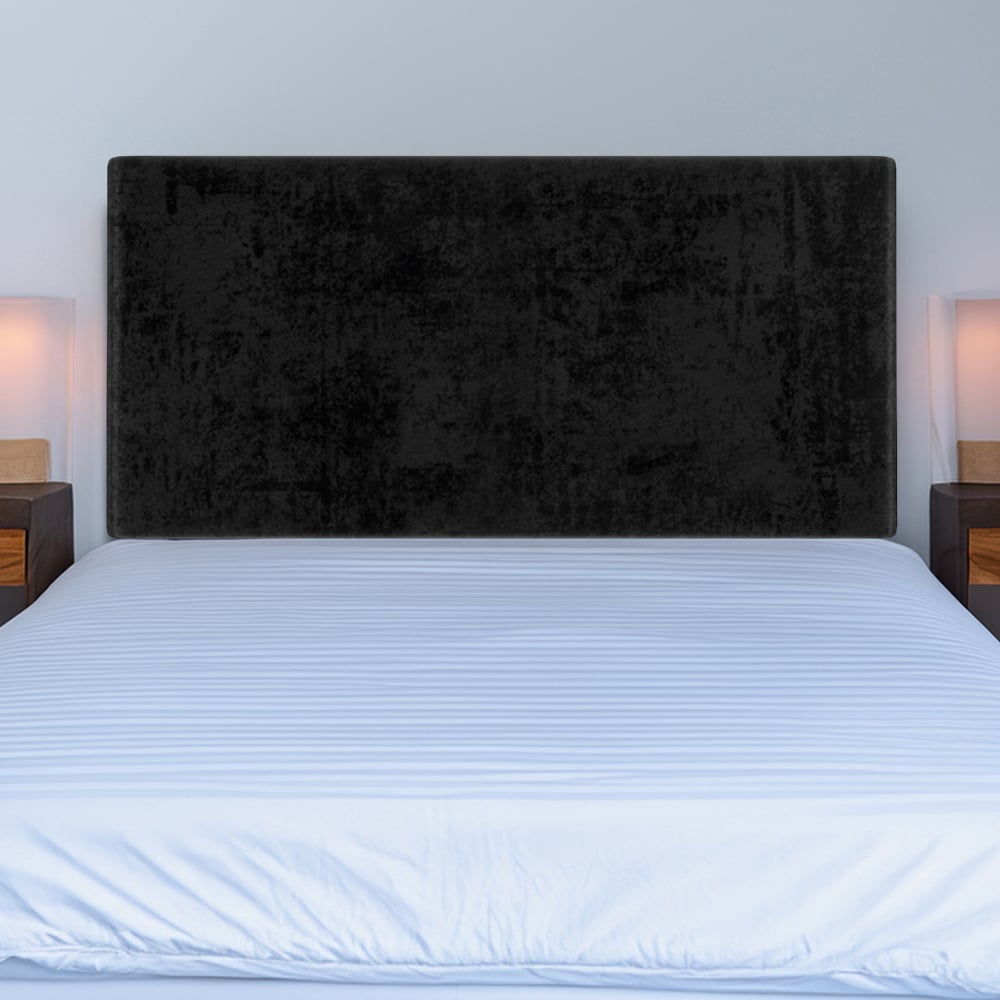 Bedmaster Small Double Black Naples Velvet Valencia Plain Headboard Image 1