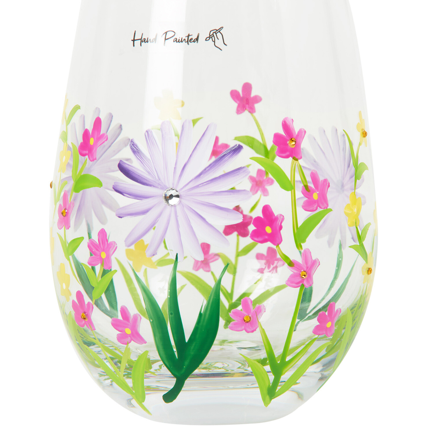 Handpainted Wild Flowers Glass - Multicolour Image 4