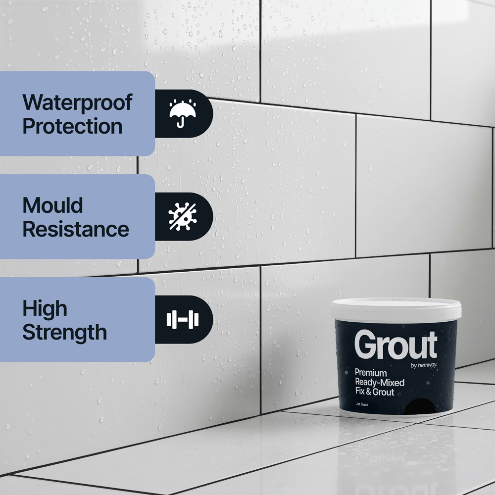 Hemway Jet Black Ready-Mixed Grout and Fix Adhesive 4.5kg Image 3