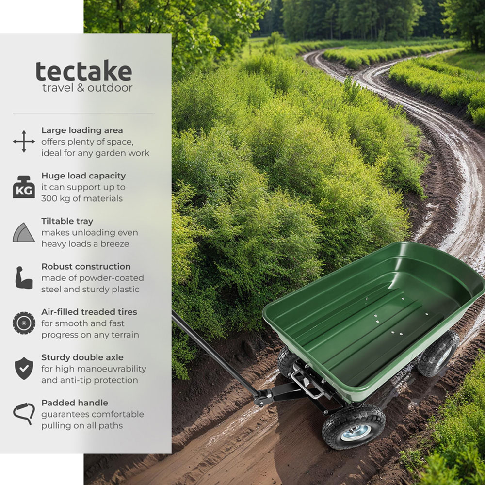 tectake Green Garden Trolley 300kg Image 6