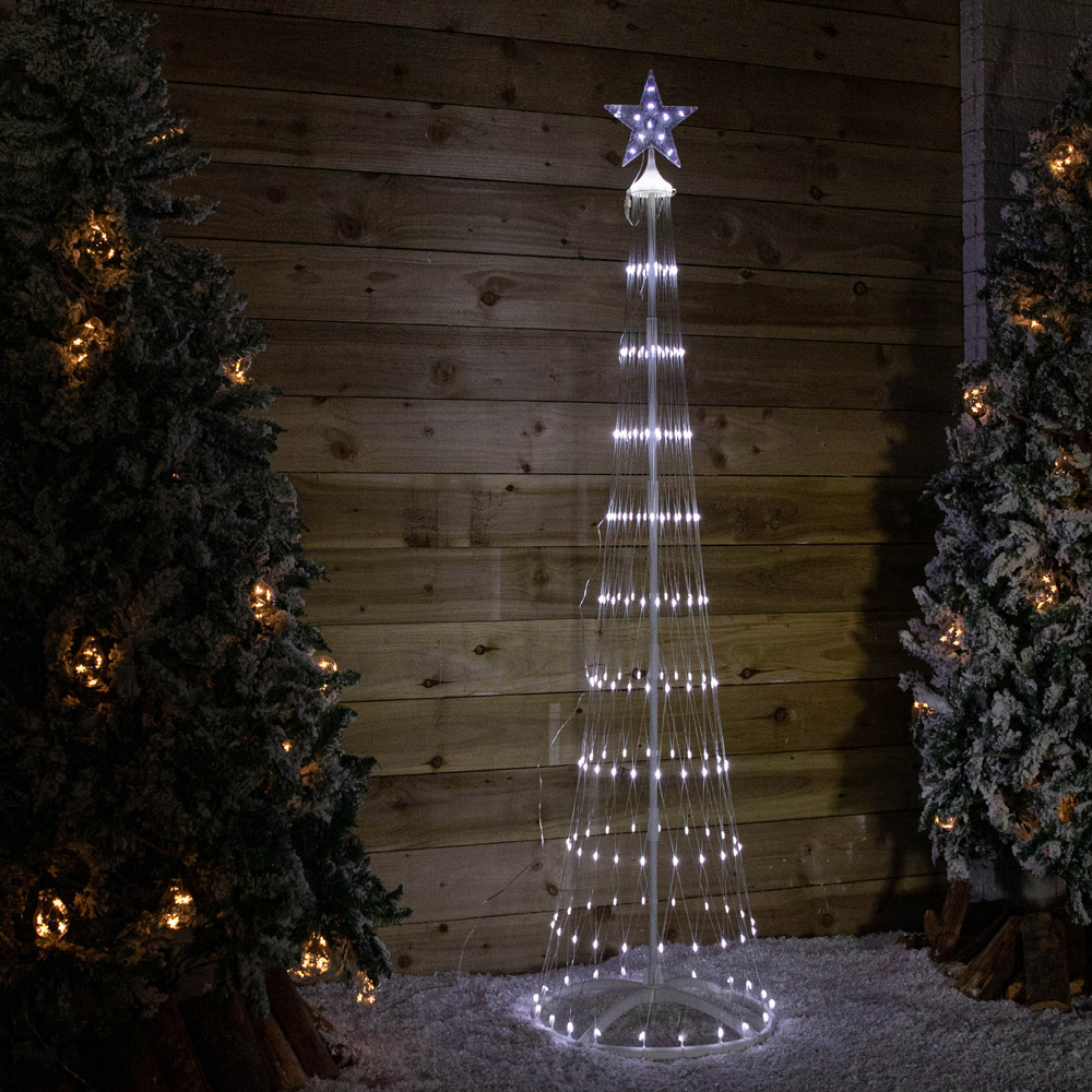 Samuel Alexander White LED Light Up Christmas Cone Tree 8.2ft Image 5