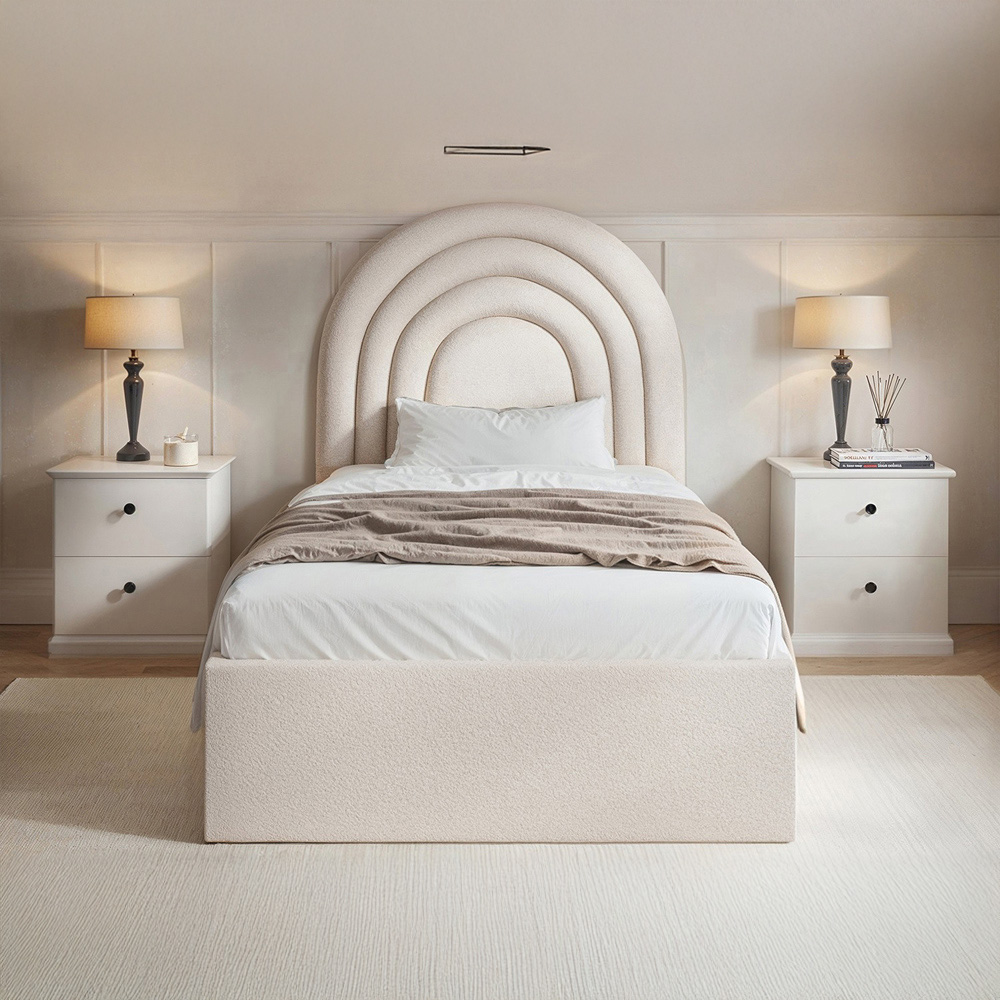 Flair Ava Single Cream Boucle Ottoman Bed Image 5