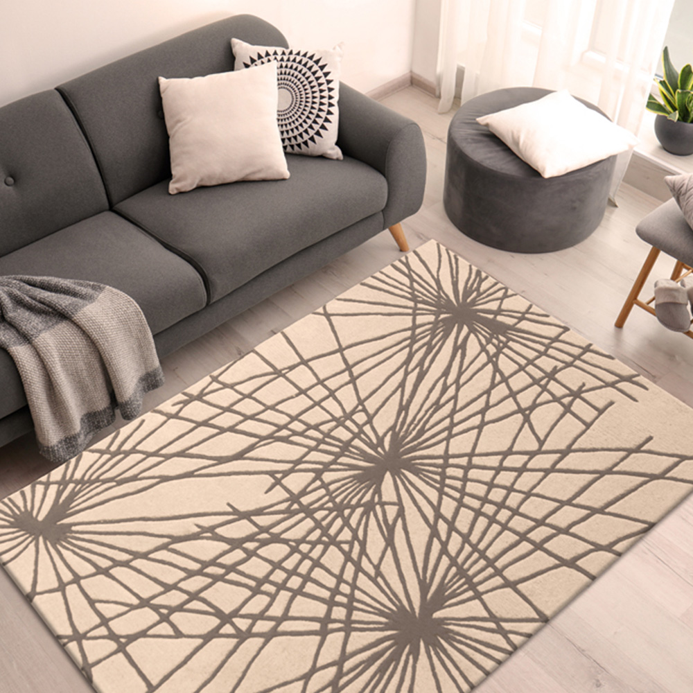 Esselle Home Aura Starburst Natural and Charcoal Rug 160 x 230cm Image 6