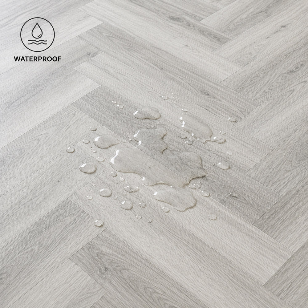Britwall Warm Walnut Herringbone Wood-Embossed SPC Vinyl Flooring 625 x 125mm 20 Pack Image 6