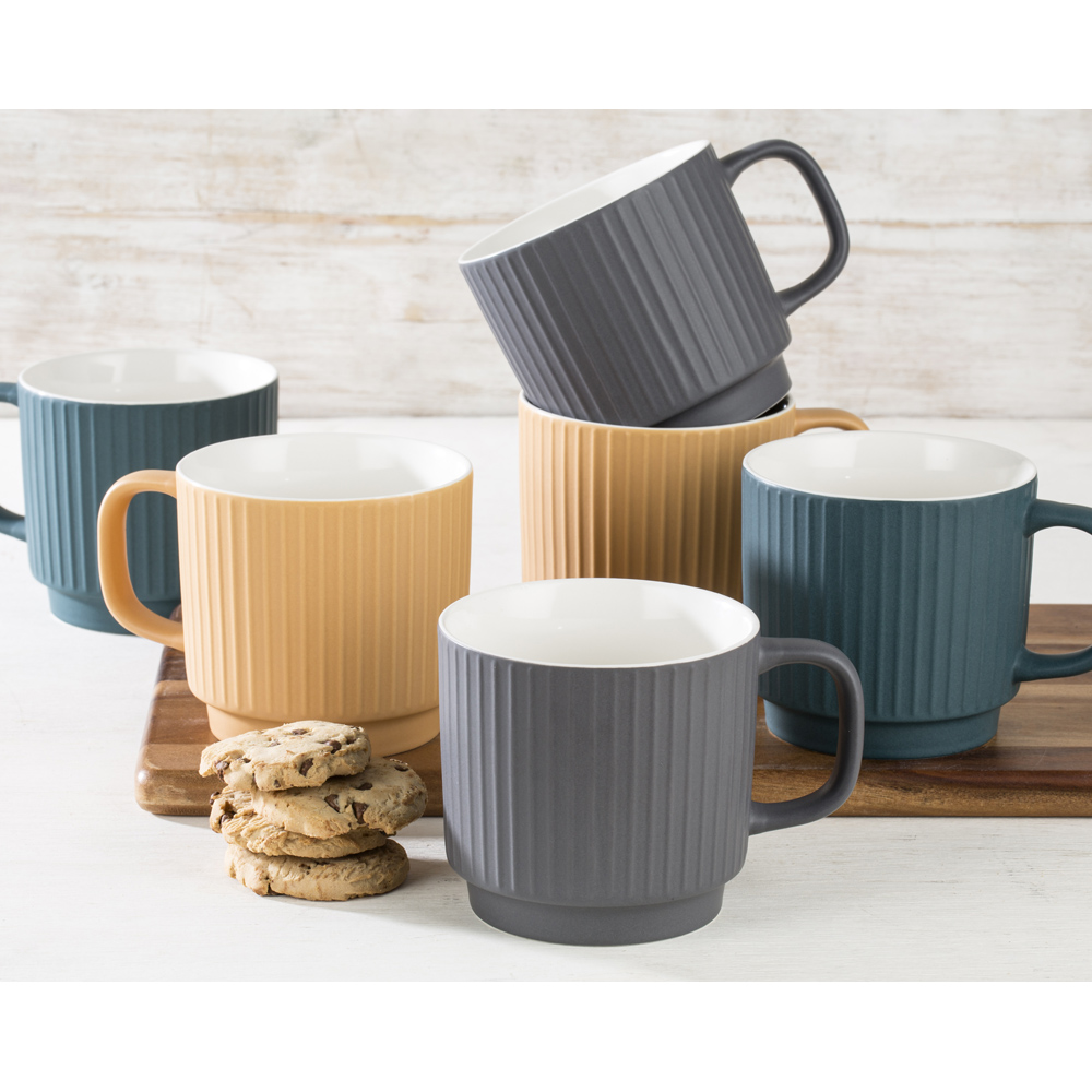 Waterside Matt Ribbed Mugs Set of 6 Image 2