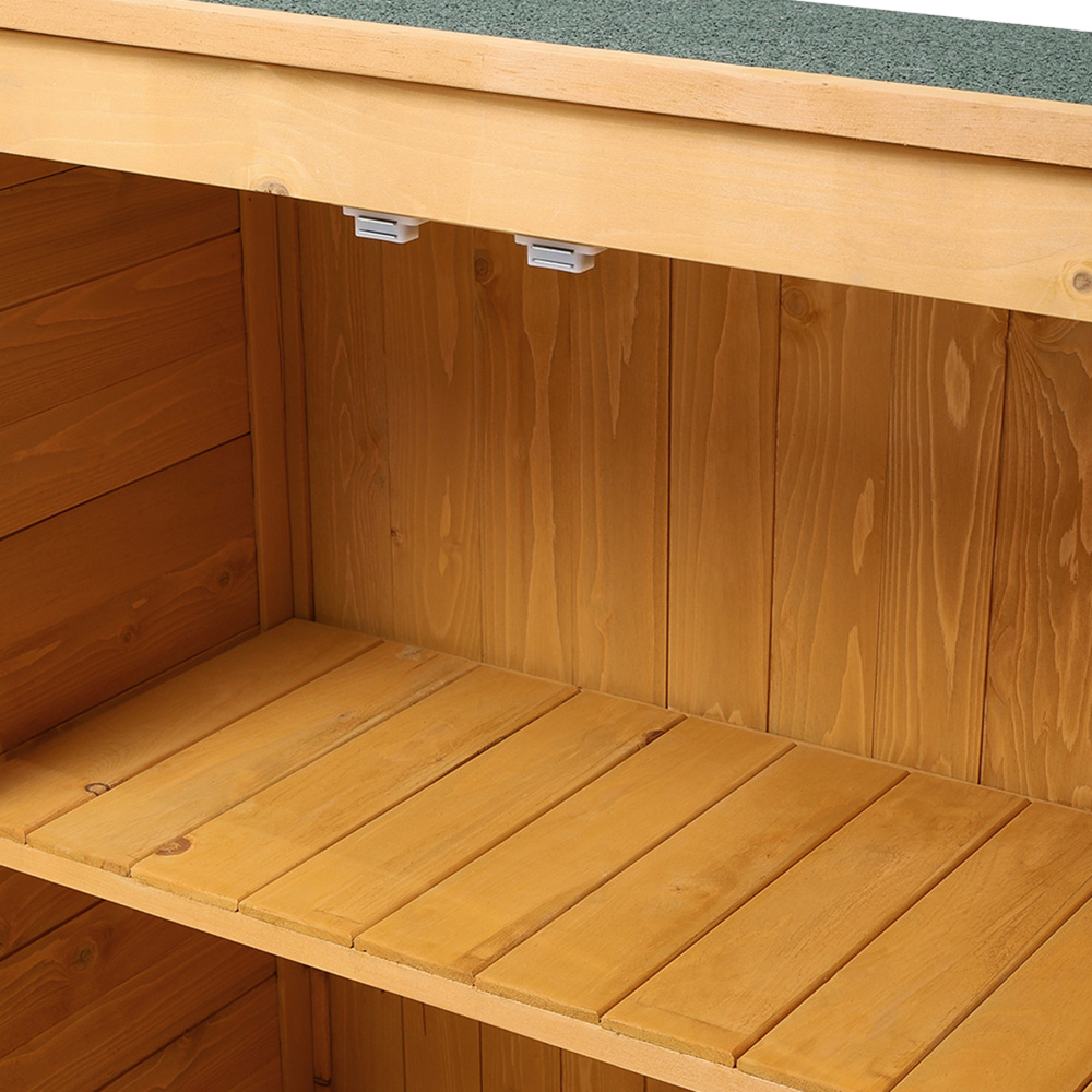 Living and Home 3 x 1.5ft Light Yellow Solid Wood Garden Tool Shed Image 5