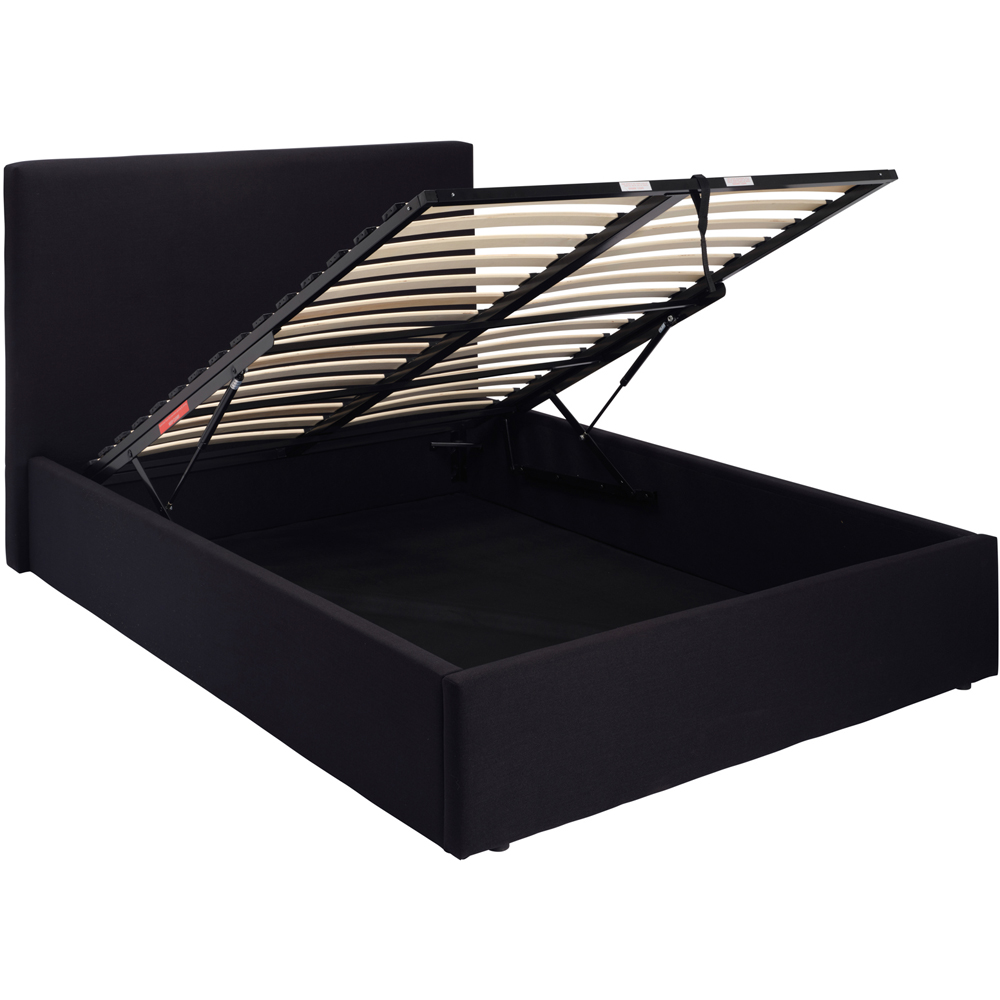 LPD Home Wilder Onyx Double Houseweave Fabric Ottoman Bed with Square Headboard Image 3
