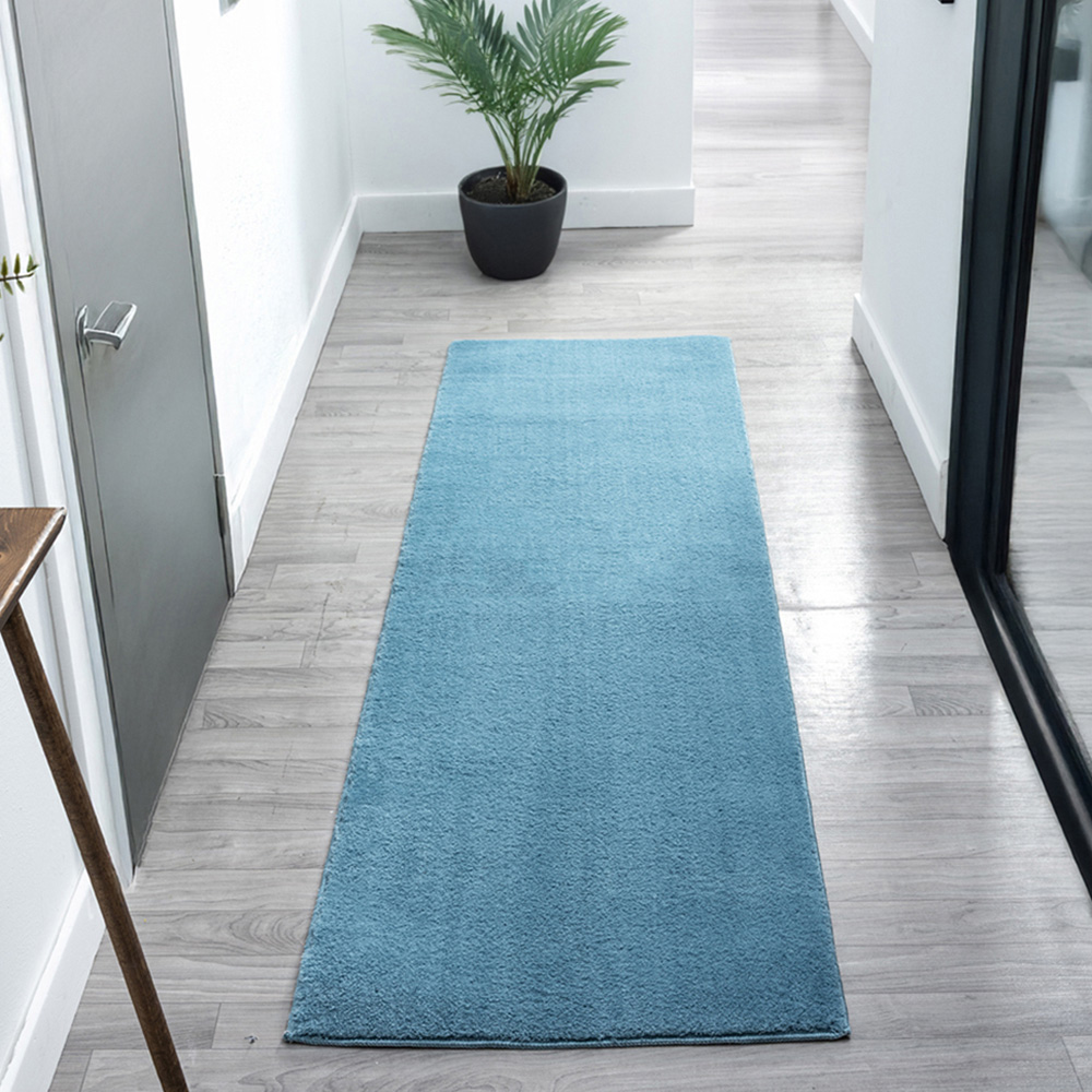 Desire Rugs Comfy Blue Anti Slip Felt Backing Rug 60 x 200cm Image 2