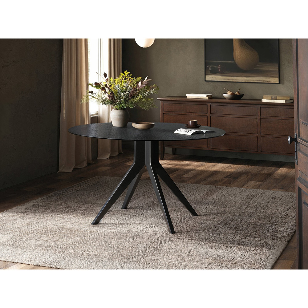SOLACE+CO Emil Aiko 4 Seater Round Glass Dining Set Image 5