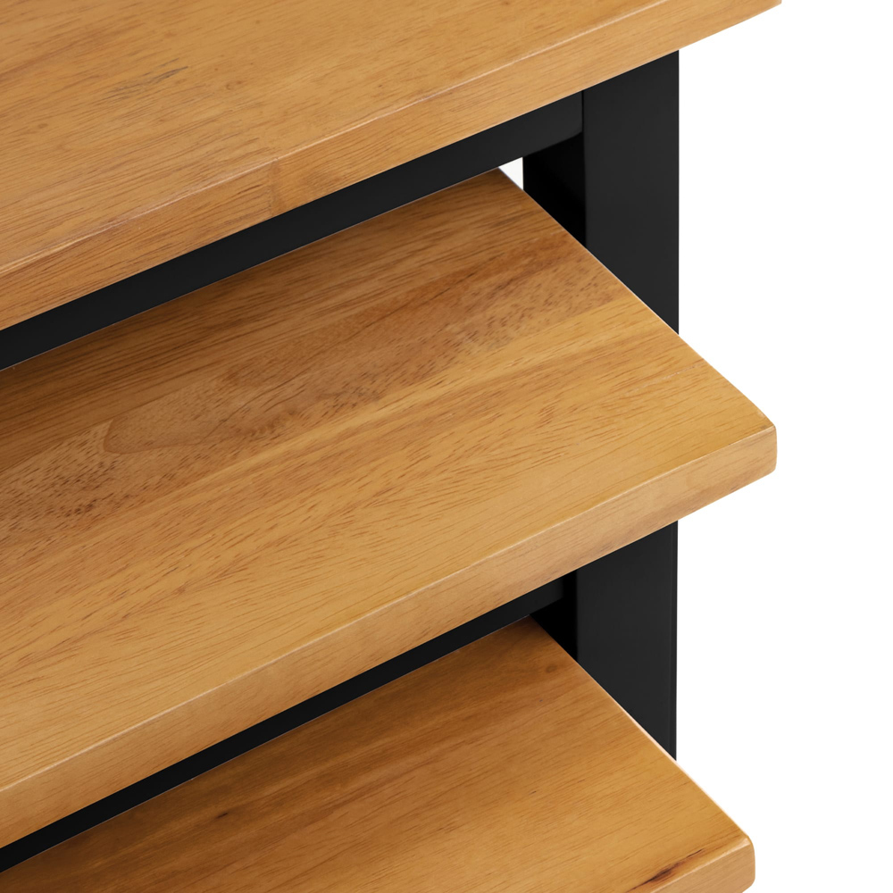 Julian Bowen Cleo 2 Tone Black and Oak Nest of Tables Set of 3 Image 6