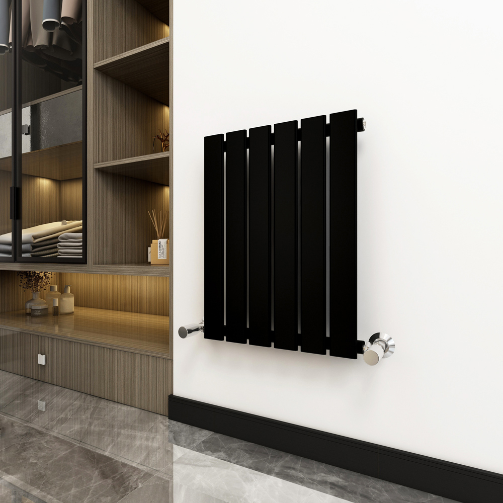Black 1306 BTU Single Flat Panel Vertical Column Radiator 600 x 408mm Image 2