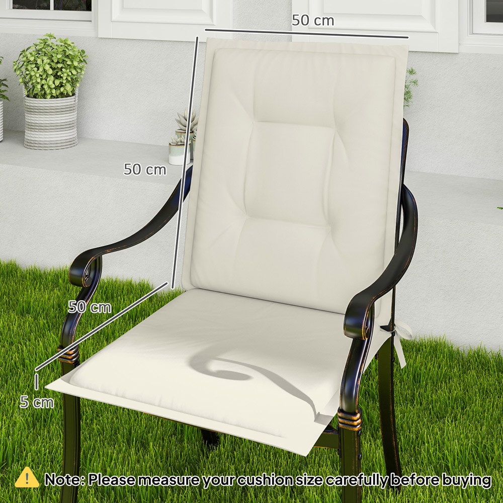 Outsunny White Garden Chair Cushions 50 x 50cm 4 Pack Image 9
