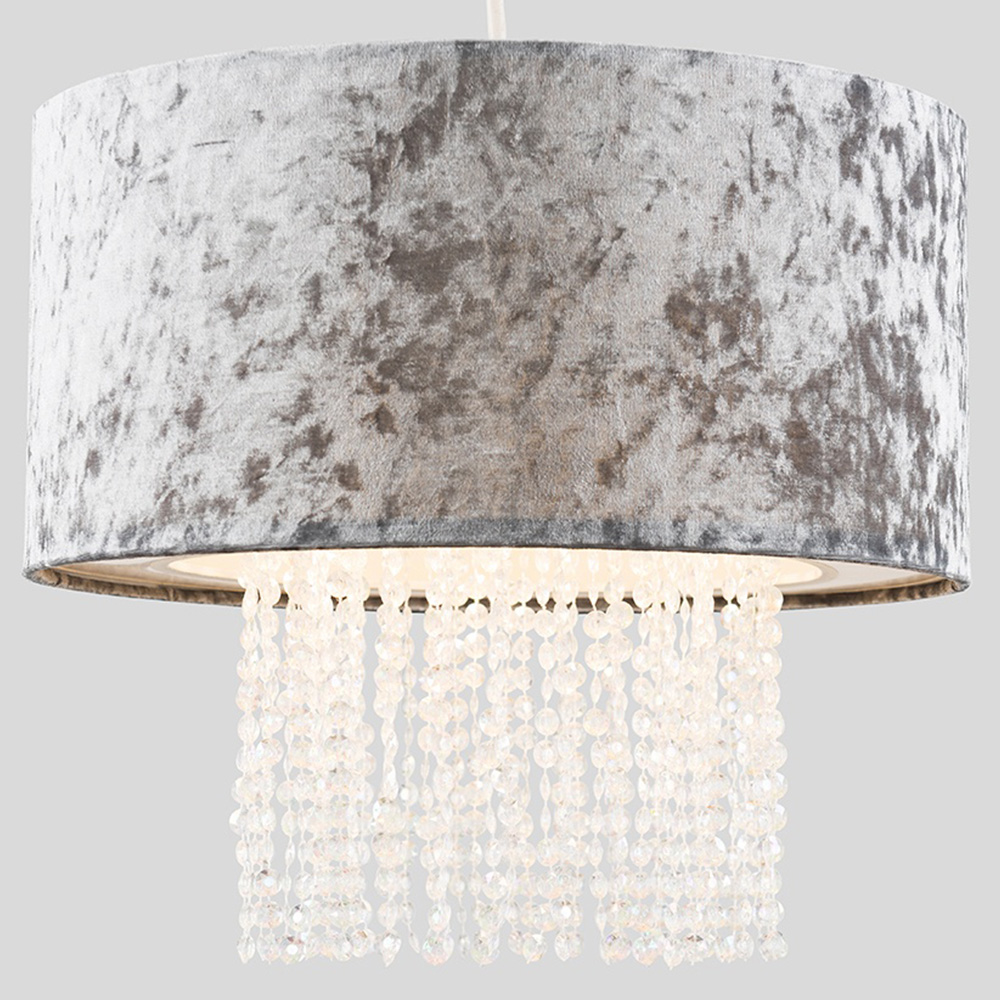 ValueLights Boland Silver Velvet Droplets Pendant Shade Image 3