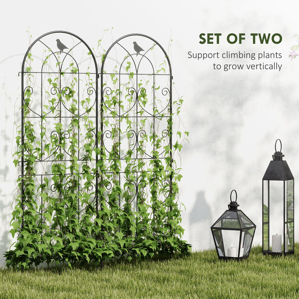 Outsunny 4.9 x 2ft Metal Garden Trellis Set of 2 Image 8