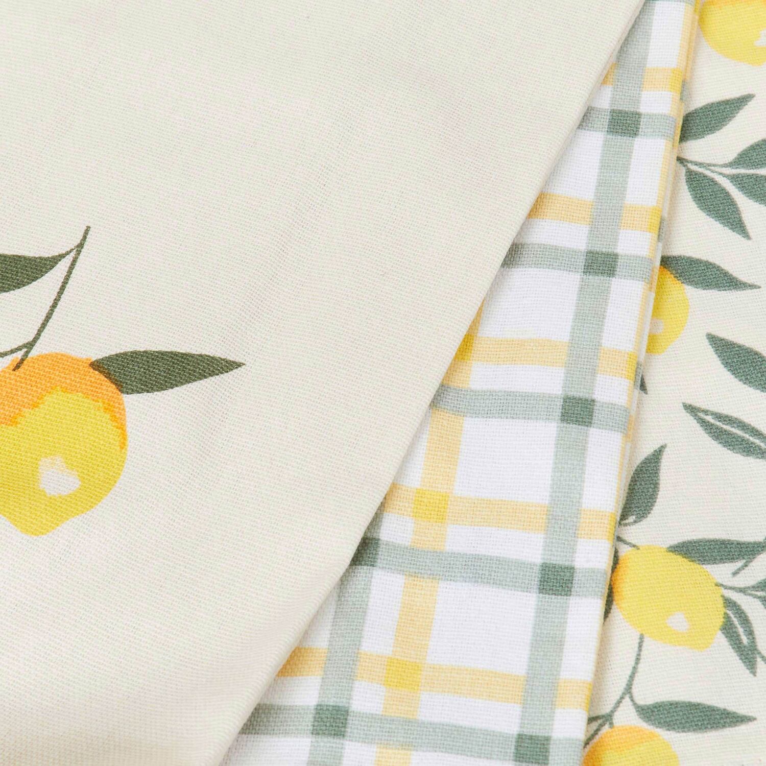 Pack of 3 Lemon Tea Towels - Natural Image 4