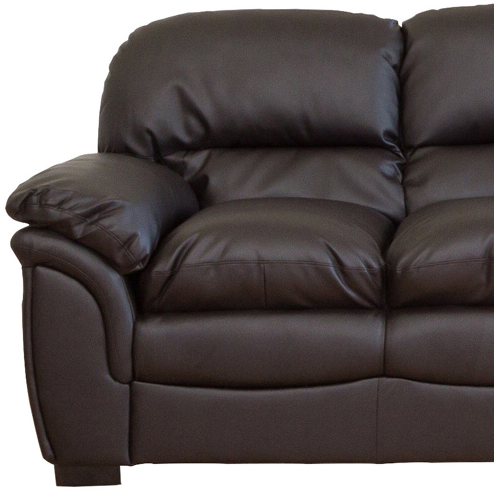 Leverton 3 Seater Brown Bonded Leather Sofa Image 3