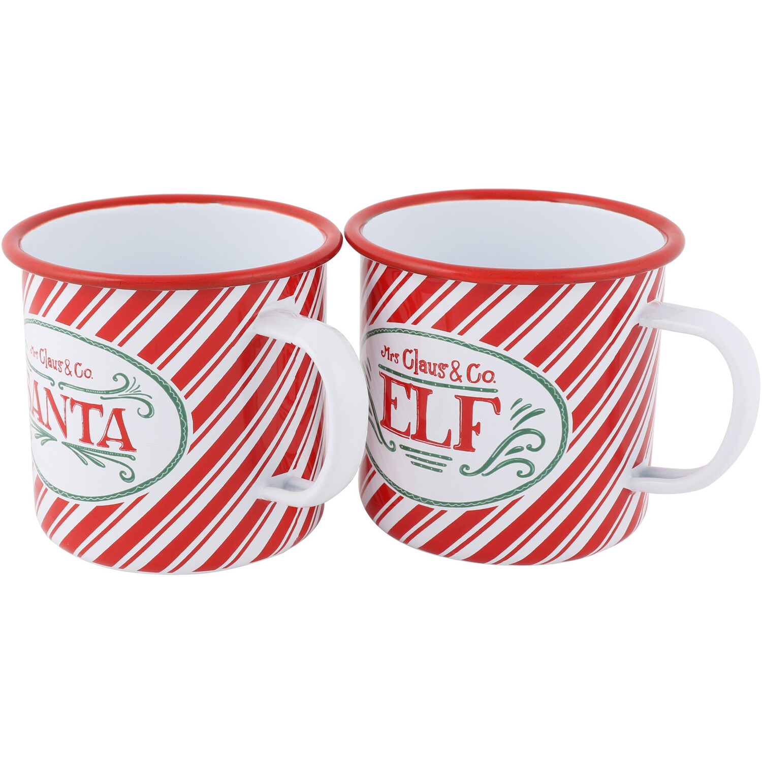 Santa and Elf Candy Cane Mug Image 3