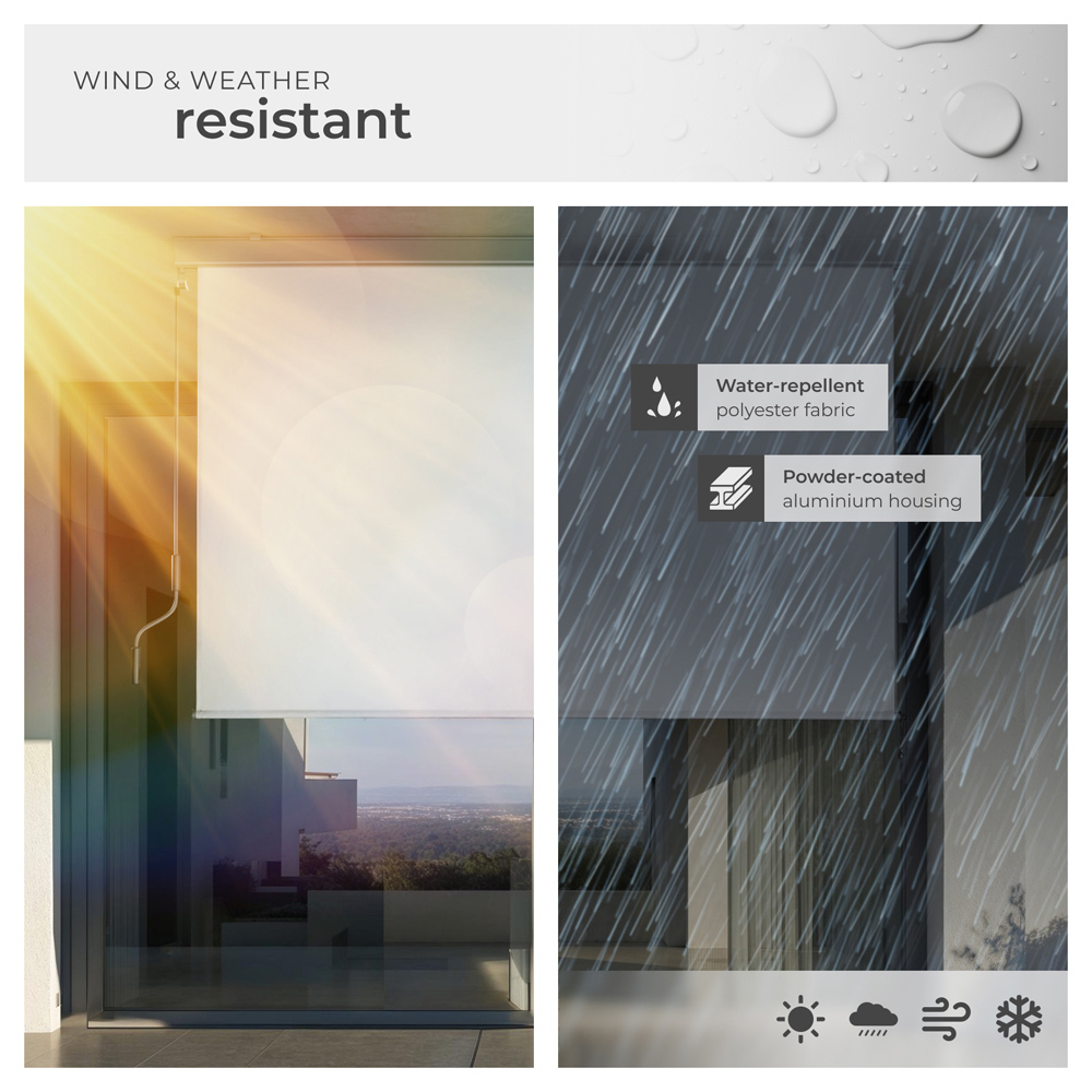 tectake Eloise Light Grey Vertical Awning with 2 Wall Brackets 1.6 x 2.5m Image 4