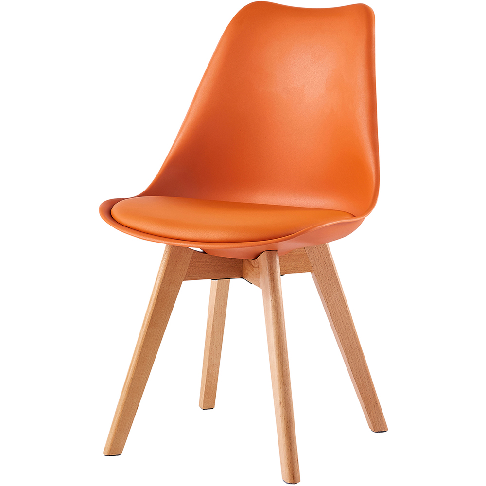 Eva Set of 2 Orange Padded Dining Chairs Image 2