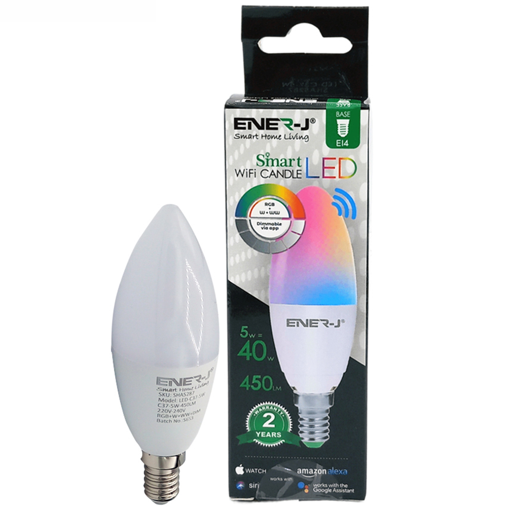 ENER-J 3 Piece Smart Wi-Fi 4.5W LED Candle Lamp Image 3