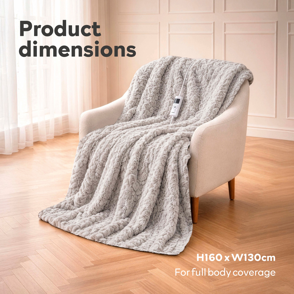 Carmen White Fleece Electric Heated Throw Over Blanket 160 x 130cm Image 6