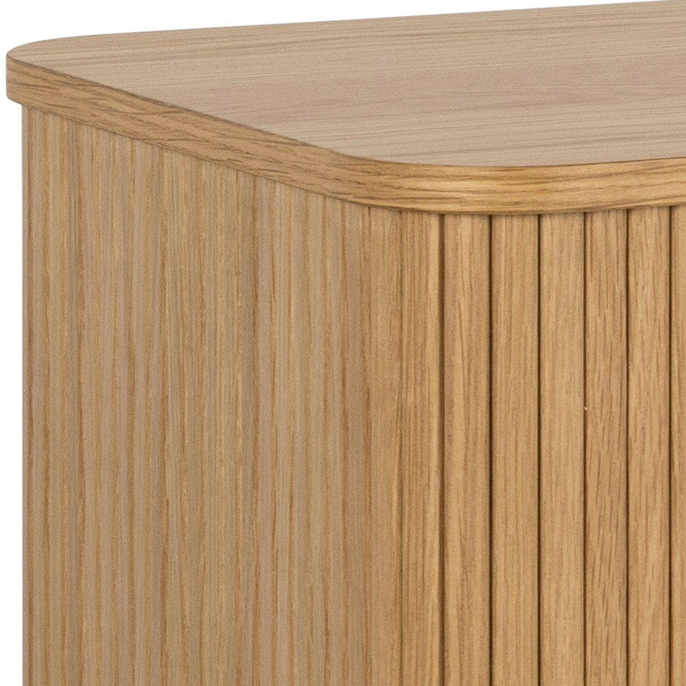 Florence Langley 4 Shelf Oak Sideboard with Sliding Door Image 6