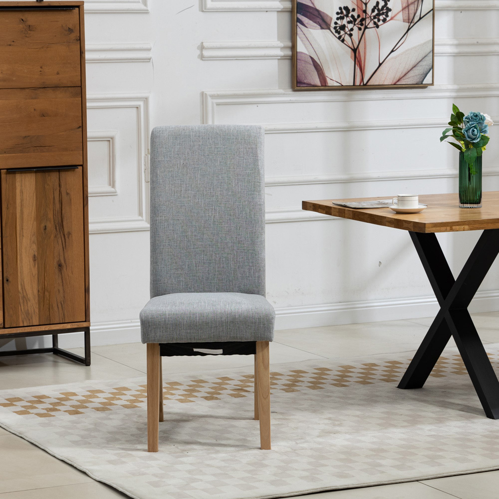 Artemis Home Rimini Set of 2 Grey Fabric Dining Chair Image 2
