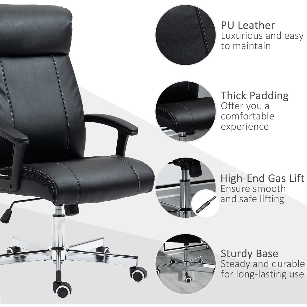 Portland Black PU Leather Tilting Massage Office Chair Computer Chair Image 6