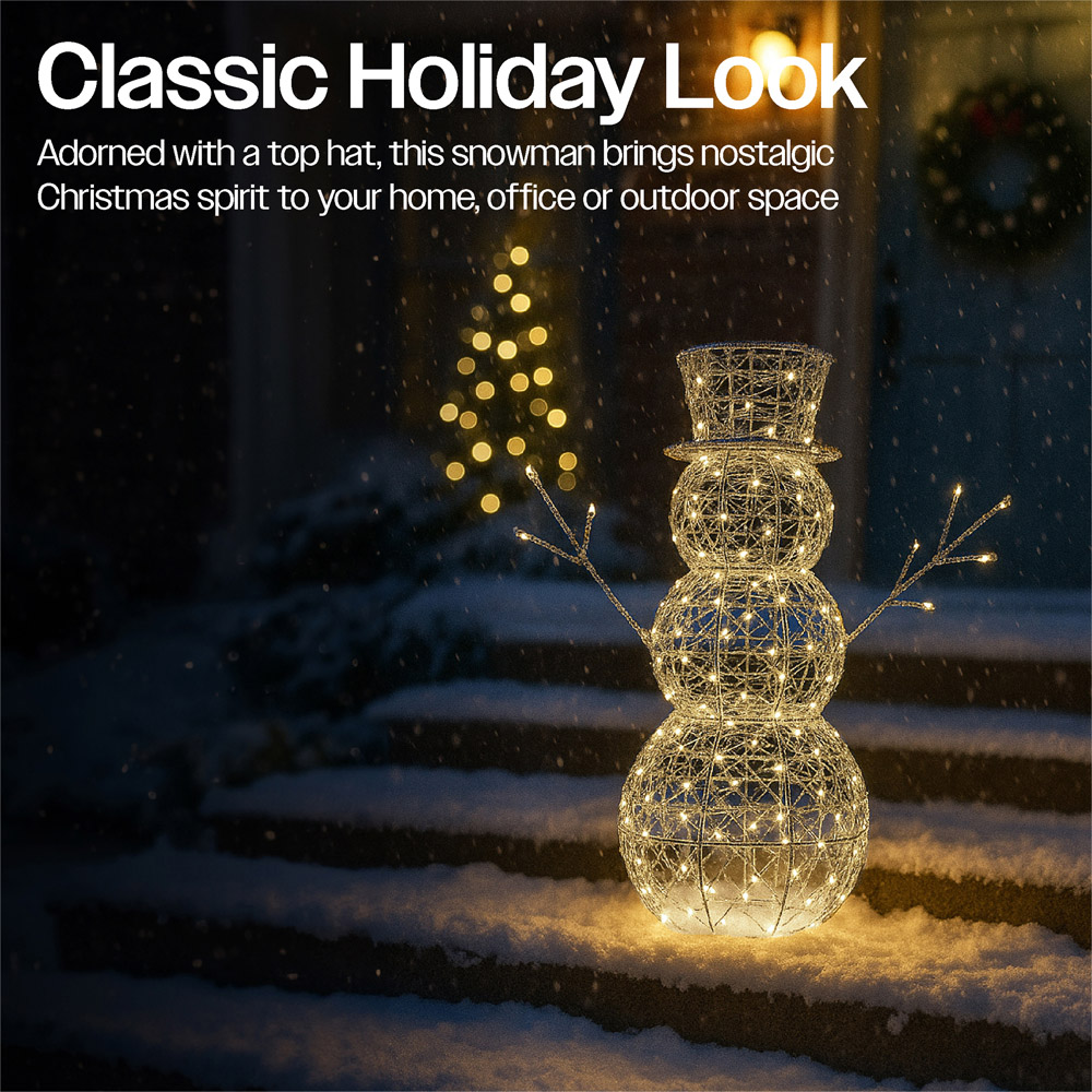 Xmas Haus Silver 330 Warm White LED Snowman 2ft Image 7